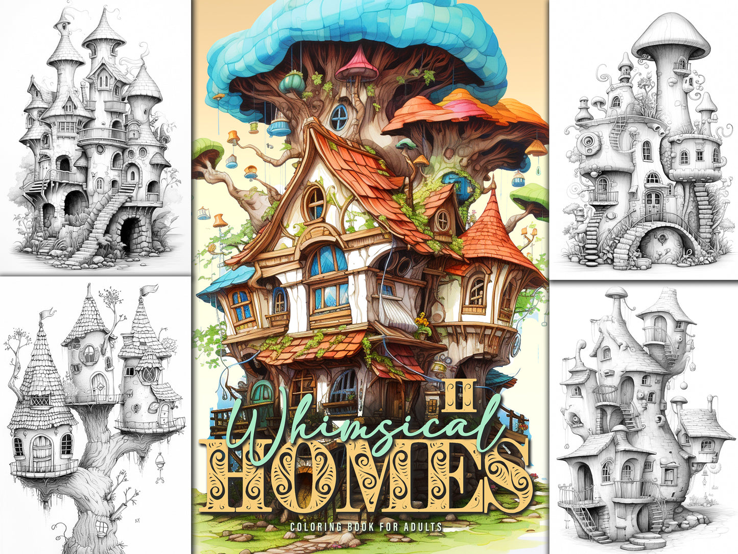 Whimsical Homes Coloring Book 2 (Printbook)