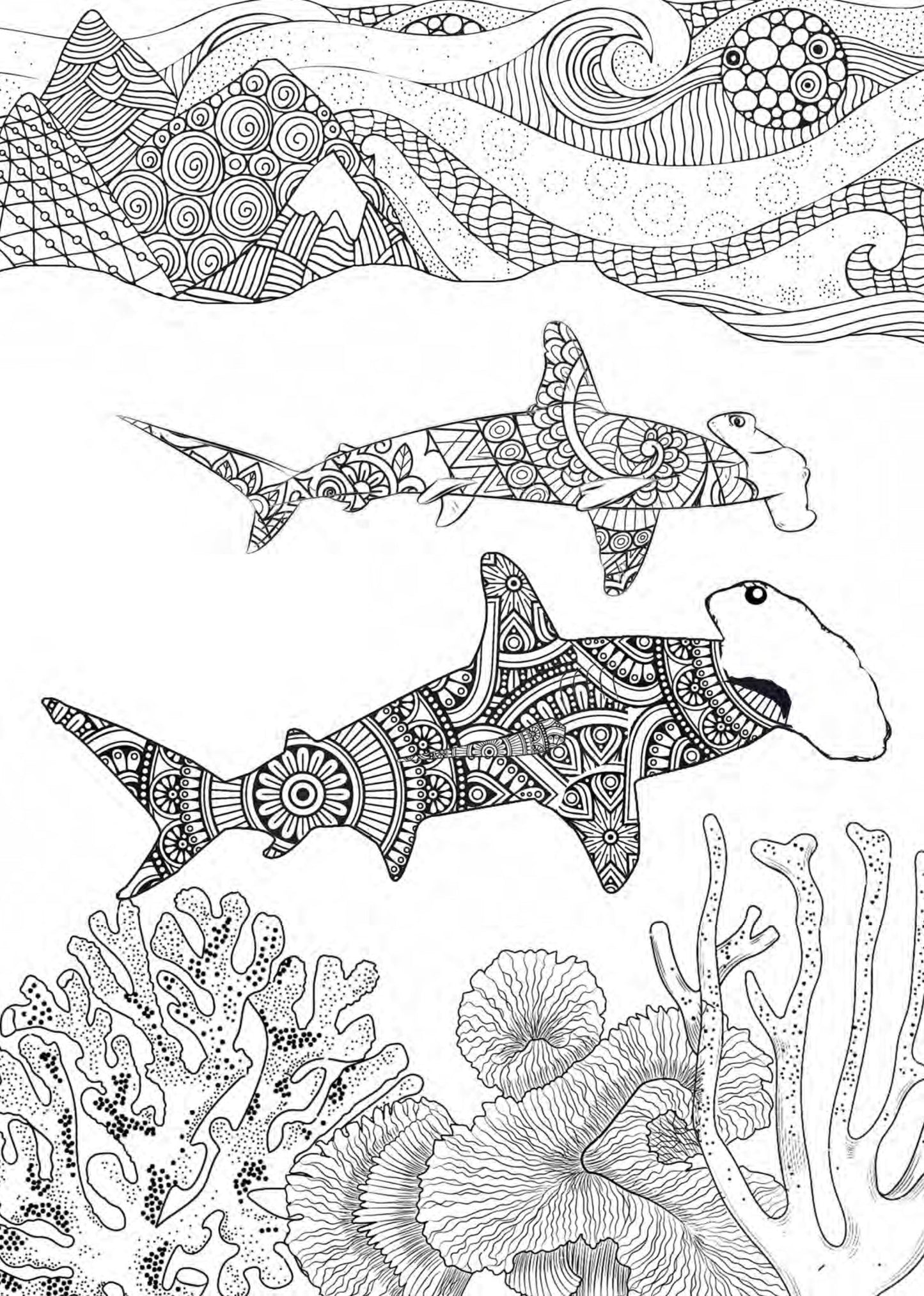 Wild Ocean Coloring Book for Adults (Printbook) - Monsoon Publishing USA