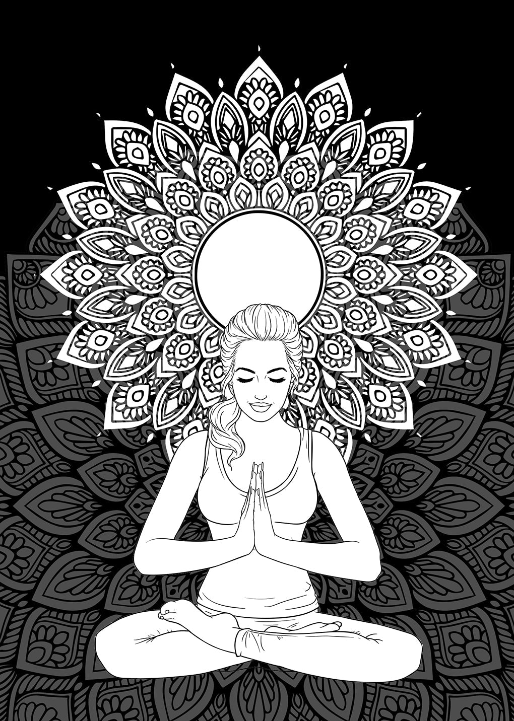 Yoga Coloring Book for Adults Mandala (Printbook) - Monsoon Publishing USA