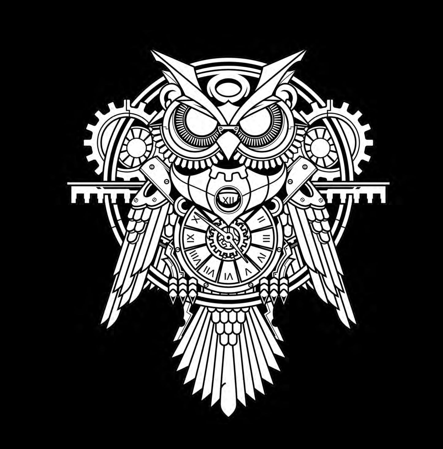 steampunk owl coloring book for adults